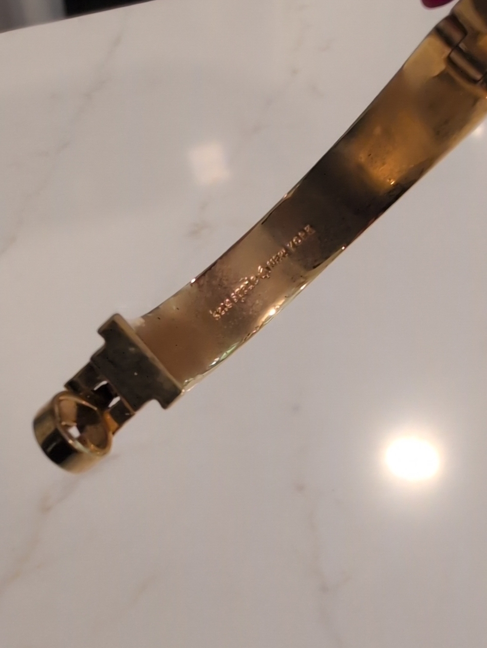 Kate Spade Gold-Tone Bangle Bracelet with Black Enamel. - Picture 2 of 5